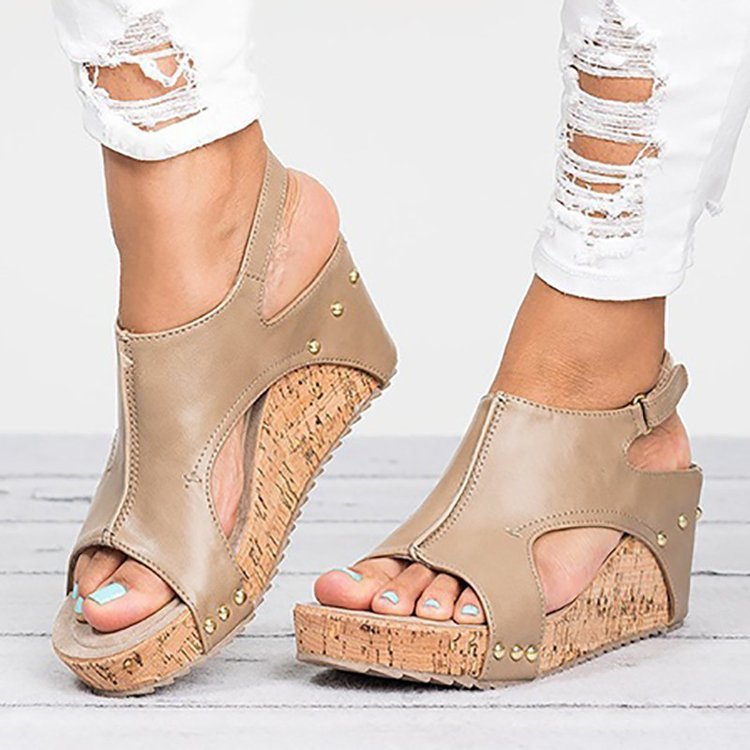 Roman Sandals Female Fish Mouth Thick Bottom Wedges Shoes Women